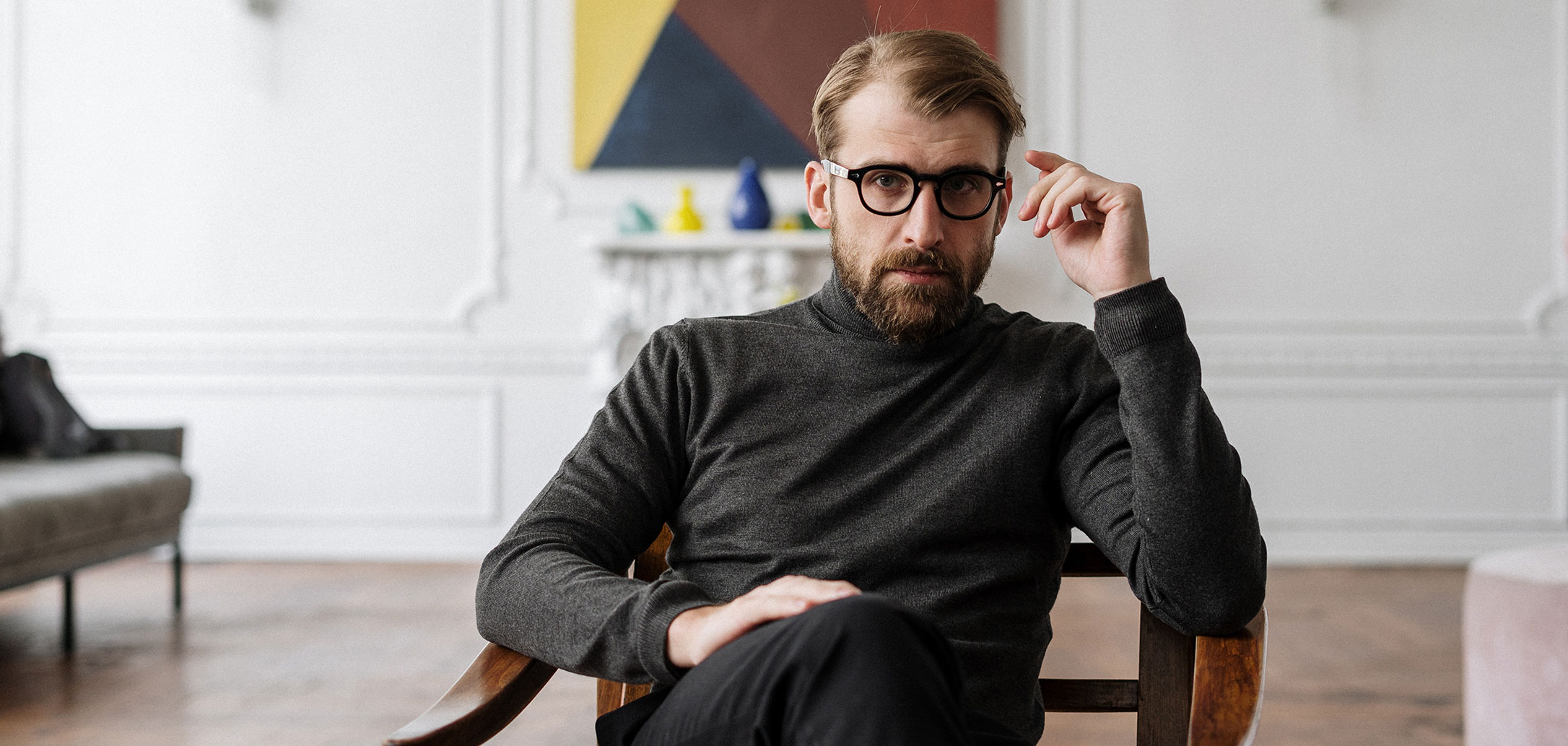 Serious Man Sitting Serious Man Sitting